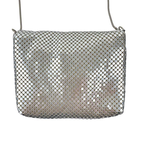 Vintage Silver Metal Mesh Shoulder Bag Chain Strap Disco Club 70's 80's - Picture 3 of 15